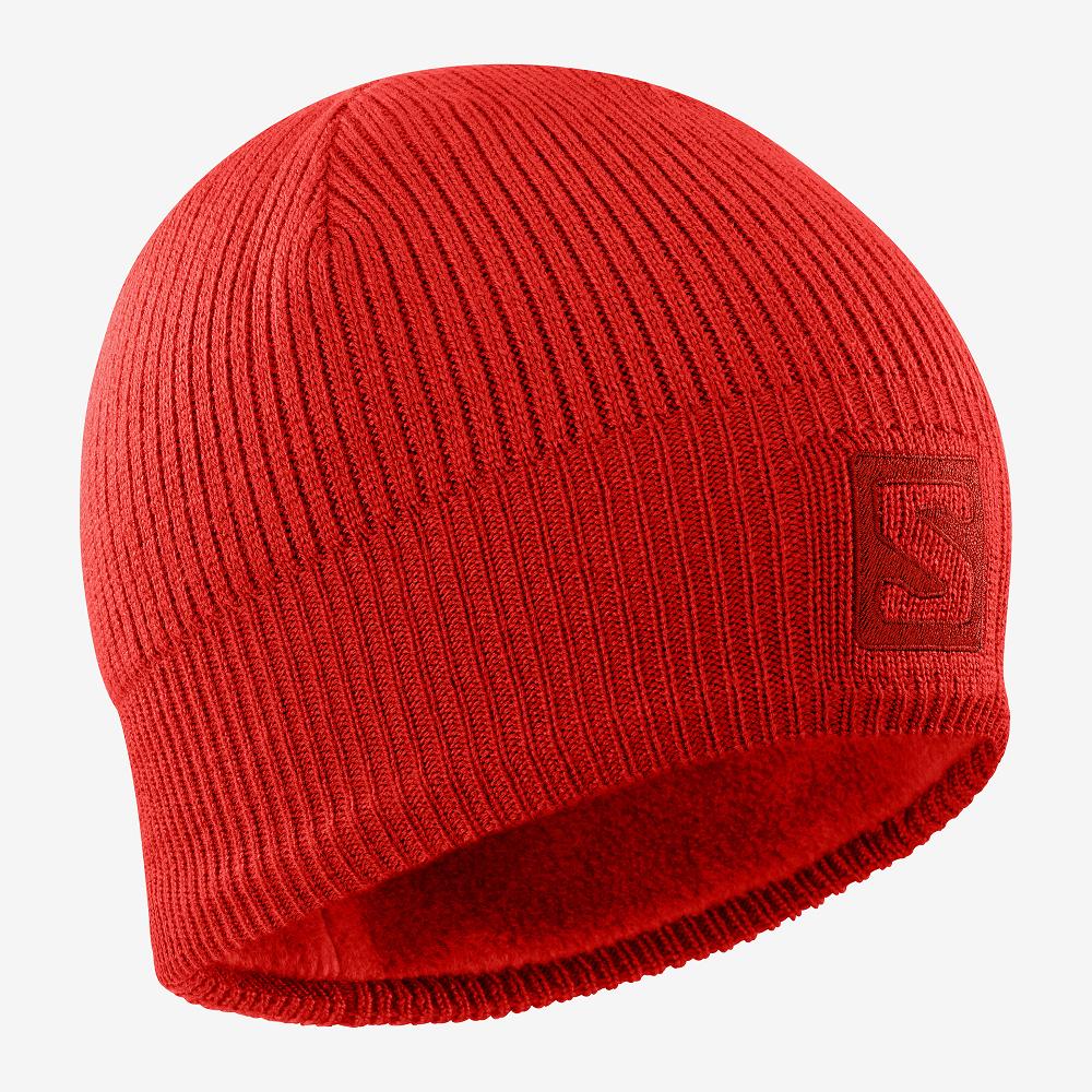 Bonnets Salomon Homme Rouge - Salomon LOGO - France (8236-WRPNJ)